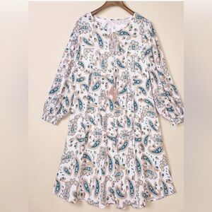 NWOT Paisley Print Long Sleeve Dress